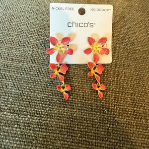 Chico's Coral Earrings NWT